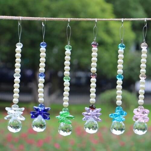 1PCS Rainbow Crystal Suncatcher Fengshui Pendant Chandelier Prisms Parts Home Garden Hanging Window Ornaments