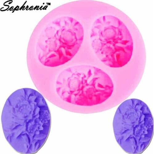 10pcs/set DIY Peony Flower Silicone Mold Cake Fondant Decoration Fondant Cake Chocolate Candy Sugarcraft Polymer Clay Tool m735