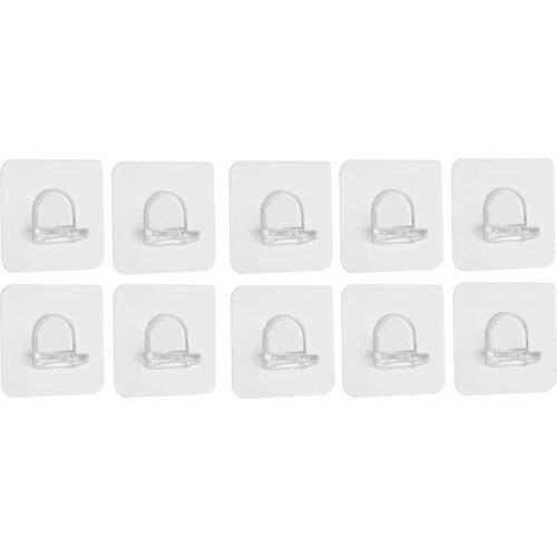 10 Pcs ABS Shelf Holder Shelf Support Clips Self Adhesive Pegs Closet Cabinet Shelf Bracket Punch-free Layered Partition Bracket