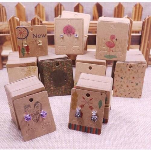 100Pcs NEW diy Jewelry Display Card Earring 4x5cm earring card Hang Tag card DIY jewelry stud earring package cards