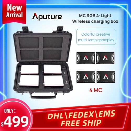 Aputure AL MC 4PCS kit Led light 12 lights wireless charging box set RGB photography fill light video portrait shooting light