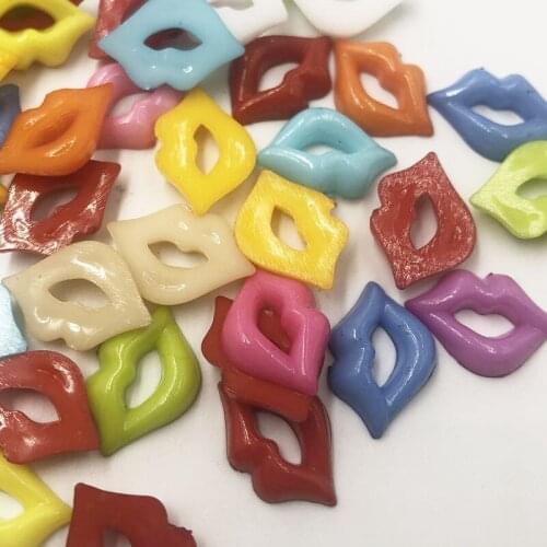 50/100 pcs Mini Mix Lips Flatback Resin Buttons Scrapbooking DIY Appliques PT90