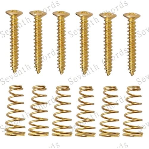 A set of 6 Pcs Gold Guitar Humbucker Single Coil Pickups mount Height Screws springs guitar accessories