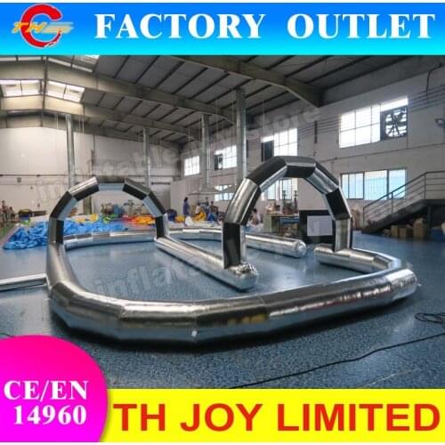 Free ship to door!silver color inflatable track, zorb ball and kid car track playground, cheap inflatable go karts game