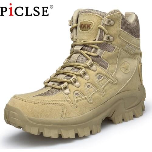 Big size Autumn Winter Military Boots Men Outdoor Hiking boots Special Force Desert Tactical Ankle Army Boots for Men Work Boots