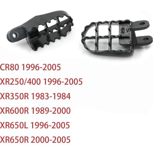For Honda XR250 XR 250 400 CR80 XR650L 96-05 XR350R 83-84 XR600R 89-00 XR650R 00-05 Steel Foot Pegs Rests Footpegs Footrest