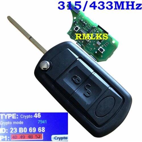3 Button Flip Remote Car Key Fob Remote Keyless Flip Uncut Key Fob 315MHz 433MHz PCF7941 Chip For Land Rover Discovery 3 For LR3
