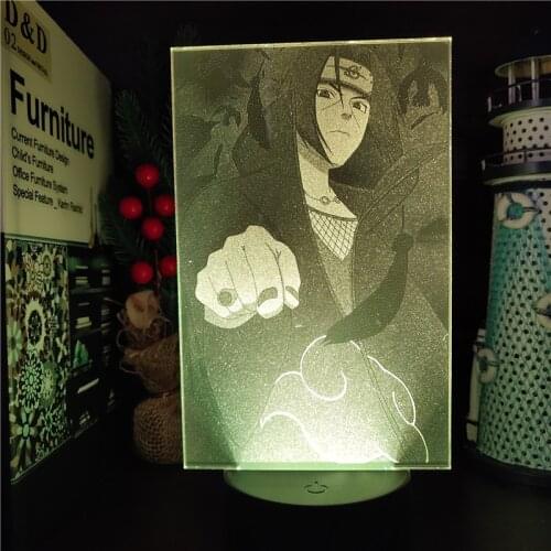 Naruto Uchiha Itachi LED Lamp 3D Night Light Naruto Shippuden Lampara Manga Children Gifts Lampe Bedside Kid Decoration Lighting