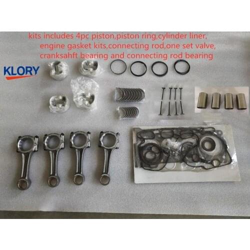 Engine kits for Great Wall HAVAL 4G63 4G64 4G69 4G13 4G15 4G15T engine gasket kit piston piston ring connecting rod valve
