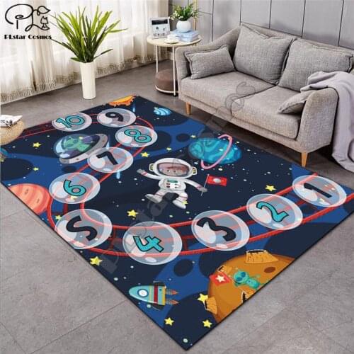 Crawling mat Fantasy fairy Cartoon Kids Play Mat Board Game mat map Large Carpet for Living Room Cartoon Planet Rugs Maze -6