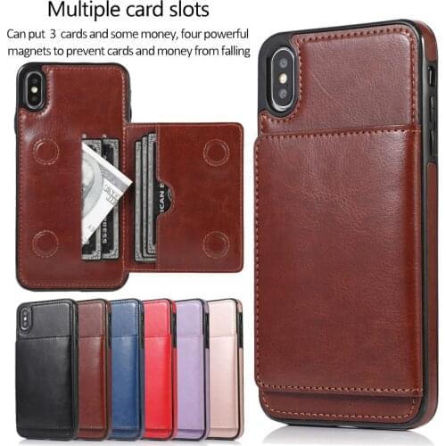 Leather Case for iPhone 12 Mini 11 Pro XS Max XR X SE 2020 7 8 6 Plus Wallet Back Cover for Samsung S20 Ultra S10 S9 S8 A50 A70