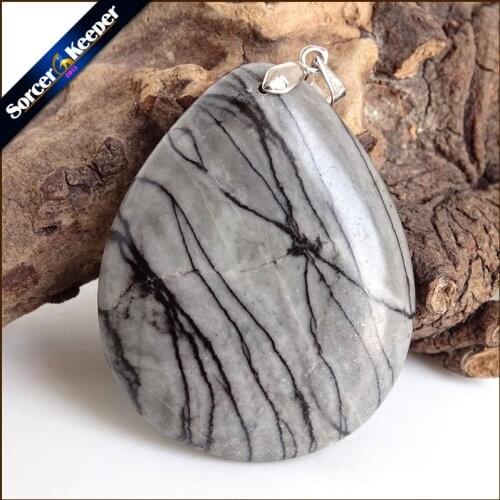 Fashion Crystal Quartz Pendant Necklace Natural Zebra Agates Stone Necklaces For Men Vintage Colares Femininos ZS282