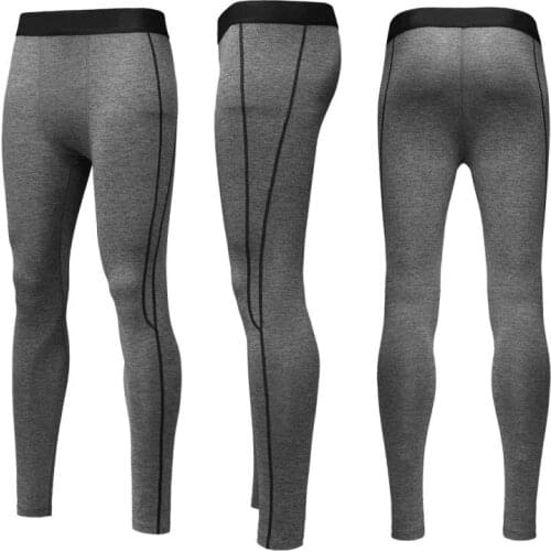 Men Sport Training Pants Workout Fitness Compression Leggings Gym Athletic Weight Lifting Bodybuilding Skin Tights Trousers