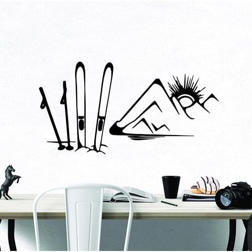 Sunrise Skiing Wall Stickers Mirror Sticker For Home Decor Living Room Bedroom Background Wall Art Decal Drop Shipping