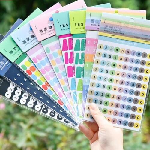 2 Sheets/pack Candy Color Letter Stickers Alphabet Sticker Scrapbooking Decoration Photo Album Decor Planner Decals Stationary