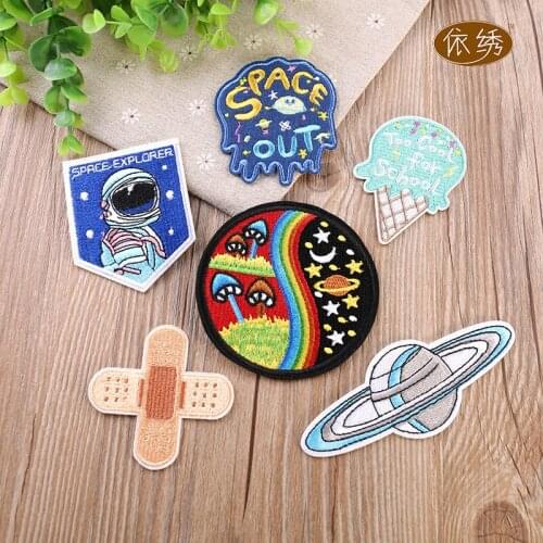 50pcs/Lot Embroidery Patches Letters Clothing Decoration Accessories Weird Stuff Diy Iron Heat Transfer Applique Punk Clothes