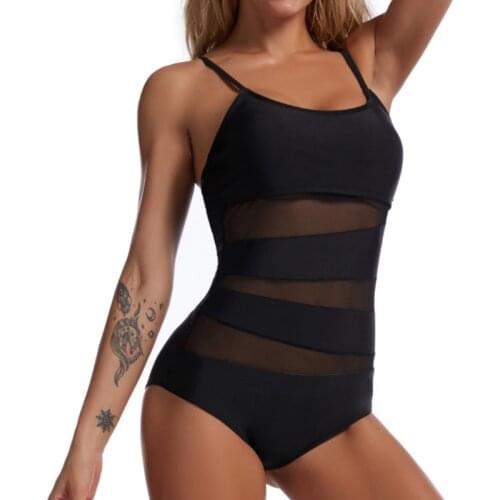 New Sexy Plus Size One-Piece Swimsuit Net Female Large Size Swimwear Push Up For Beach Pool Bather Swimming Body Bathing Suit