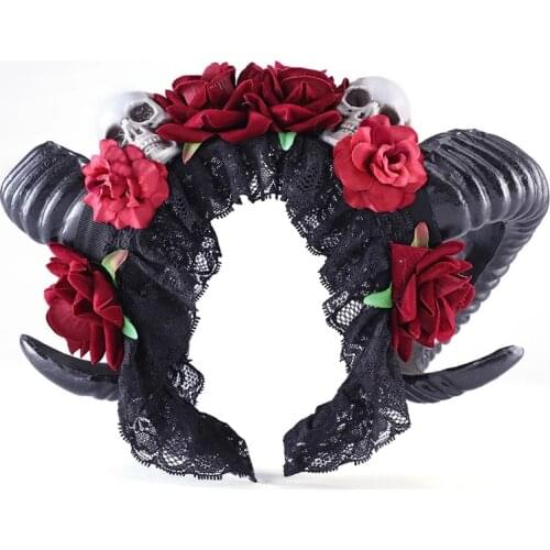 Halloween Hair Hoop Flower Skeleton Lace Headband Skull Party Hairbands Costume Headbands Hair Accessories Gothic