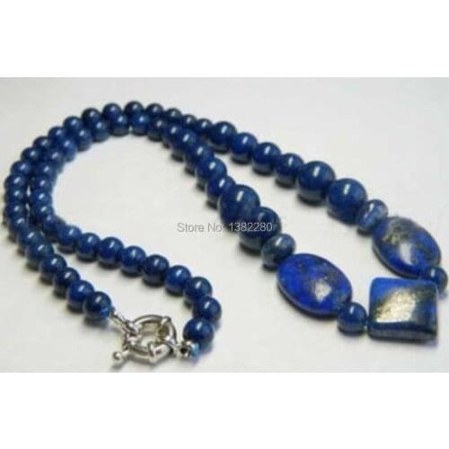 ! The charming natural Egypt celestine blue gem necklace 18" JT5029