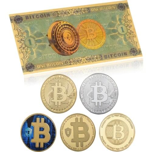 Wholesale One Bitcoin Gold Banknotes with Bit Coin Fake Money Paper BTC Gift Item for Banknote Collector Dropshipping