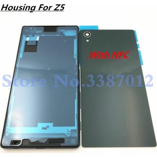 Original Full Housing For Xperia Z5 Dual E6653 E6603 E6633 E6683 Middle Frame Front Faceplate Bezel + Battery Back Cover