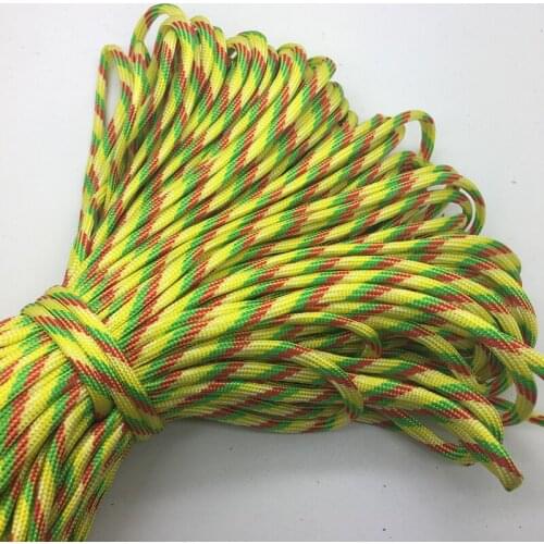 10yards/Lot Mix color Paracord Bracelets Rope 7 Strand Parachute Cord CAMPING HiKING Yellow+Red+Green