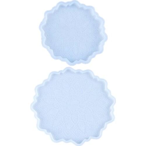 DIY Crafts Cup Mat Pad Crystal Epoxy Resin Mold Sunflower Coaster Silicone Mould W0YA