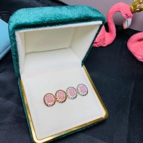 Simple Elegant Best Quality 100% Natural And Real Opal Earring 925 sterling silver Fine jewelry