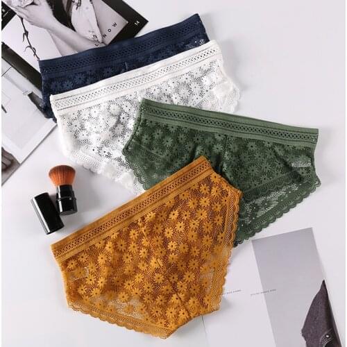 Sexy Lace Panties Womens New Lightweight Comfortable Stretch Skin-friendly Lady Panties Briefs