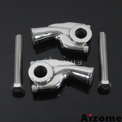 Silver Vintage Motorcycle 7/8" Handlebar Riser Clamp For Honda Yamaha Suzuki Bobber Chopper Pullback 22mm Handlebar Risers