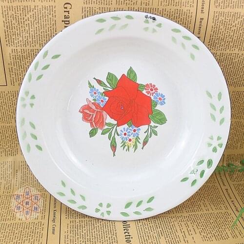 Old enamel dish, nostalgic enamel dish, enamel snack dish, fruit plate, dish dish