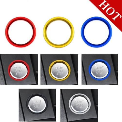 WJ Car Styling Auto Engine Start Stop Button Ring Case For Audi A4 A7 4G8 Q5 8R B8 A5 8T A6 C7 Sticker Circle Car Accessories