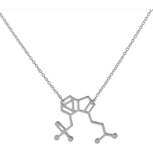 1Pc New Mushrooms Molecule Chemistry Structure Pendant Gold And Silver Plated Women Charm Jewelry