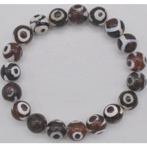 10MM Eye Crazy Lace Agat e Round Beads Bracelet Bangle Stretch Jewelry For Woman Gift 8 Inch G231