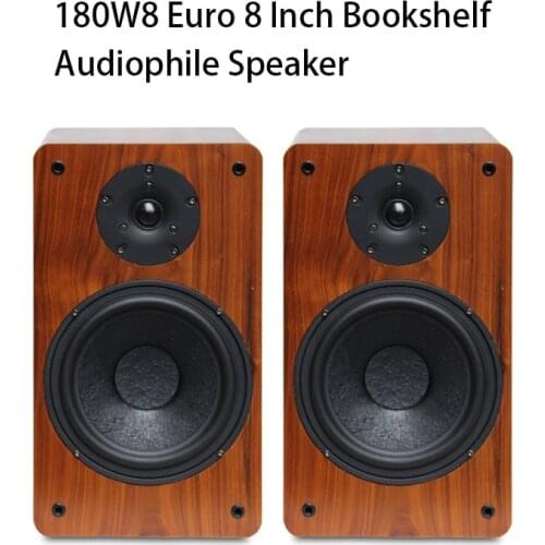 180W 8 Ohms 8 Inch Bookshelf Speaker with Fever HifiC008 Wooden Leather Bookshelf Speaker Passive Wooden 30Hz~40KHz Pair Box