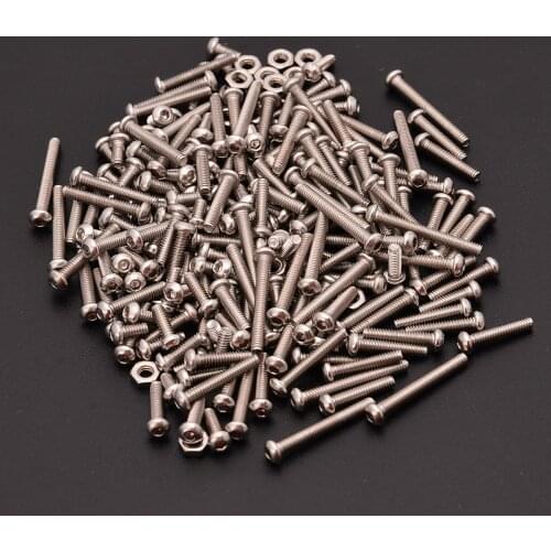 230pcs Stainless Steel Hex Socket Button Head Screw Bolts Nuts Assortment Kit M2 x 4/6/8/10/12/16mm