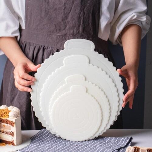 4/6/8/10/12inch Reusable Round Square Mousse Cake Boards Plastic Cake Base Cupcake Dessert Tray For Home Wedding Birthday Party