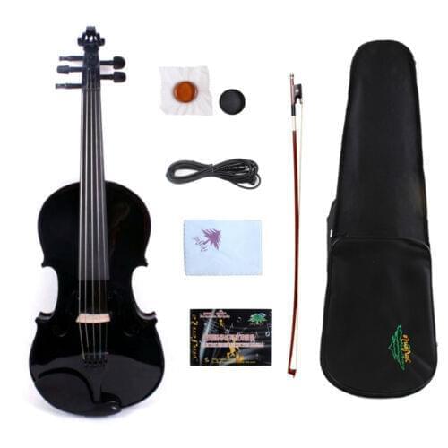 Yinfente 5 string 16.5" inch Electric Acoustic Viola Spruce+Maple Free Case Bow black #EV1
