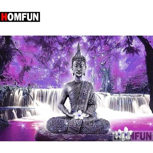 HOMFUN Diy 5d Diamond Painting "Religious buddha" Cross Stitch Square Round Diamond Embroidery Handwork Rhinestone Art A30013