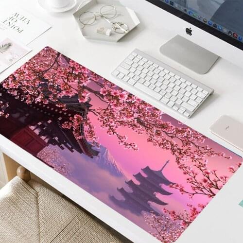 Flower Pad Large Black Gaming Mouse Pad Floral Mousepad Gamer 900x400mm Rubber Keyboard Mats Desk Pad Mat Table laptop mouse pad