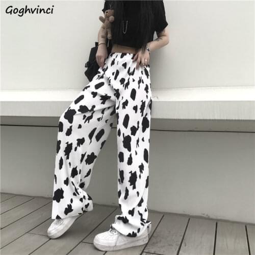 Pants Women High Waist Loose Straight Mopping Trendy Elastic Waist Tie Dye Wide Leg Trousers Girls All-match Casual Streetwear