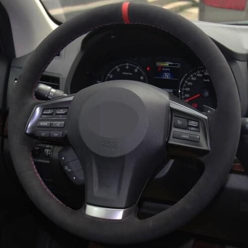 DIY Black Suede Leather Steering Wheel Cover For Subaru Forester 2013 2014-2016 Legacy 2012-2014 Outback 2012-2014 XV Impreza