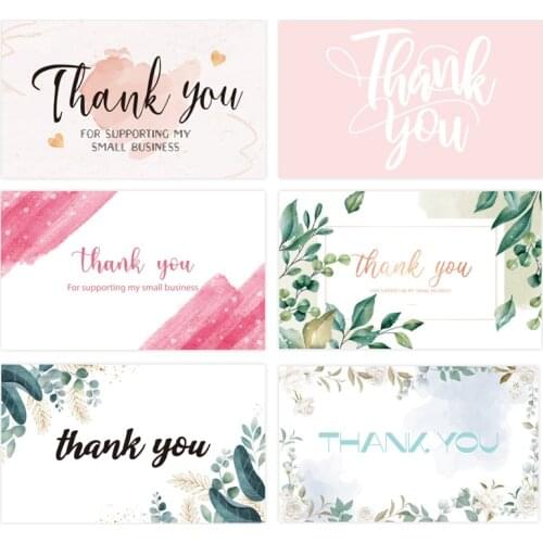 30pcs thank you for supporting my small business cards 5.4x9cm business packaging gift box deco thank you card for wedding party