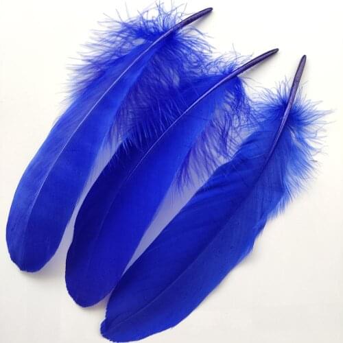 Hot 20pcs Beautiful Blue Hard Goose Feathers 15-20cm/6-8inch Christmas Decoration Clothing Shoes Hat Accessories