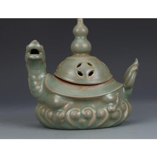 Song Dynasty Ru Kiln Celadon Turtle Fragrance Antique Antique Collection Genuine Old Object Porcelain