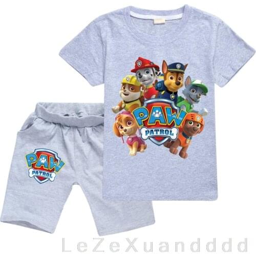 Paw Patrol Boy Baby Boy Suit Summer Short-sleeved T-shirt Shorts Female Baby Leisure Sports Two-piece Sports Suit