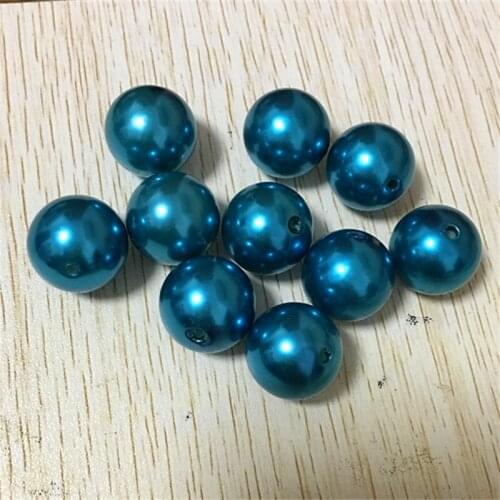 20mm 110pcs/lot Dark blue color chunky Acrylic Pearl Beads for Chunky Necklace Jewelry making#18