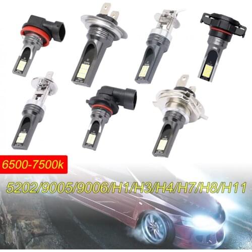 2pcs H11 /H8 /9005 / 9006 /H1/H3/ H7 Car SMD Lights 1200LM 6500K-7500K White Light Driving Running Car Lamp Auto Light Bulbs