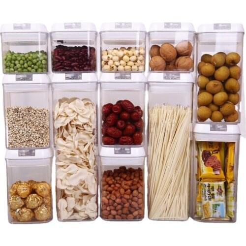 Sealed Food Storage Container Set Kitchen And Food Storage Room Organization Transparent Container 7 Piece Set Label And Pen