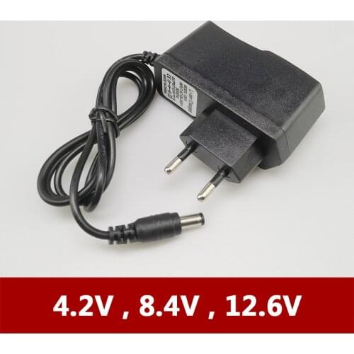 100% Original 18650 Lithium Battery Charger 3.7V 4.2V 7.4V 8.4V 12V 12.6V 1A DC 5.5*2.1 1S 2S 3S Rechargable Polymer Li-ion Cell